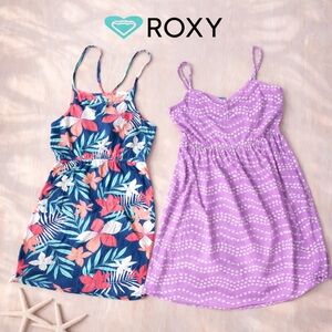 Roxy Girls Dress Bundle Size 14 Floral & Purple Summer Sundress Set
